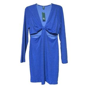 New Wild Fable  lapis blue peekaboo sides bodycon dress